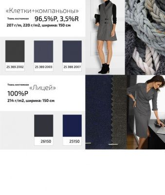 Ткань костюмная клетка 25577 2004, 230 гр/м2, шир.150см, цвет т.синий/сер/ч/бел - купить в Тобольске. Цена 539.74 руб.