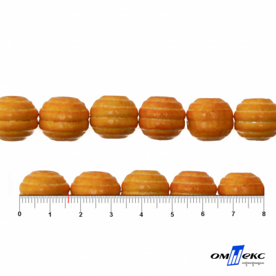 0309-Бусины деревянные "ОмТекс", 16 мм, упак.50+/-3шт, цв.003-оранжевый - купить в Тобольске. Цена: 62.22 руб.