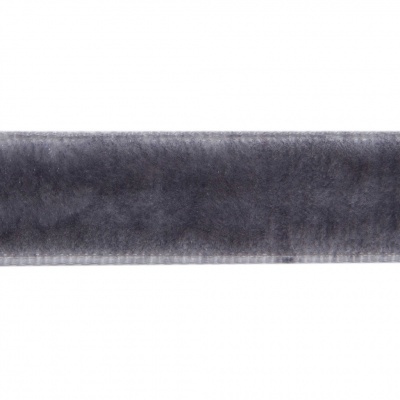 Лента бархатная нейлон, шир.12 мм, (упак. 45,7м), цв.189-т.серый - купить в Тобольске. Цена: 457.61 руб.