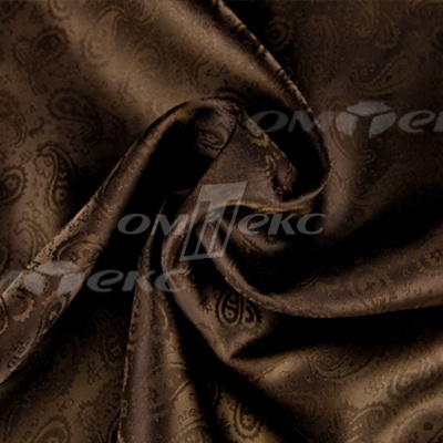 Ткань подкладочная жаккард Р14098, 19-1217/коричневый, 85 г/м2, шир. 150 см, 230T - купить в Тобольске. Цена 166.45 руб.