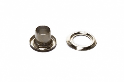 Люверсы металлические "ОмТекс", блочка/кольцо, (3 мм) - цв.никель - купить в Тобольске. Цена: 0.18 руб.