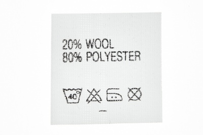 Состав и уход 20% wool 80% poliester - купить в Тобольске. Цена: 64.21 руб.