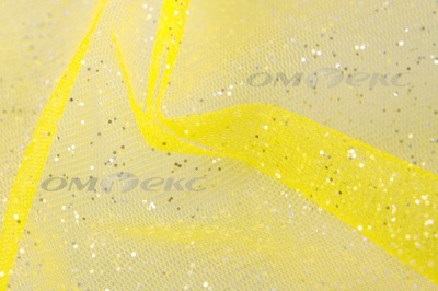 Сетка Глиттер, 40 гр/м2, шир.160см, цвет жёлтый - купить в Тобольске. Цена 163.01 руб.