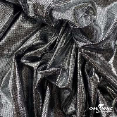Трикотажное полотно голограмма, шир.140 см, #602 -чёрный/серебро - купить в Тобольске. Цена 385.88 руб.