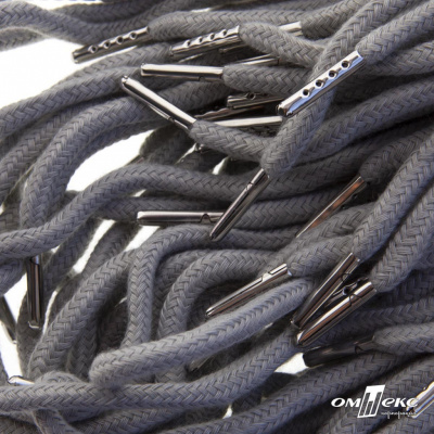Шнурки #107-08, круглые 130 см, цв.серый - купить в Тобольске. Цена: 26.88 руб.