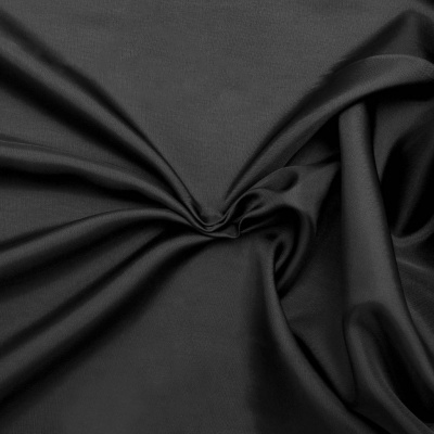 Ткань подкладочная 220T, TR 55/45, черный/Black 85 г/м2, шир.145 см. - купить в Тобольске. Цена 209.52 руб.