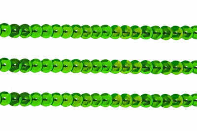 Пайетки "ОмТекс" на нитях, CREAM, 6 мм С / упак.73+/-1м, цв. 94 - зеленый - купить в Тобольске. Цена: 297.48 руб.