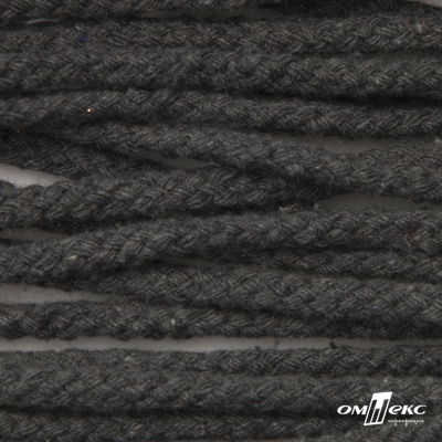 Шнур плетеный d-6 мм круглый, 70% хлопок 30% полиэстер, уп.90+/-1 м, цв.1088-т.серый - купить в Тобольске. Цена: 588 руб.