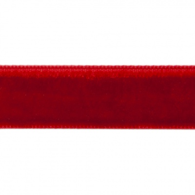 Лента бархатная нейлон, шир.12 мм, (упак. 45,7м), цв.45-красный - купить в Тобольске. Цена: 396 руб.