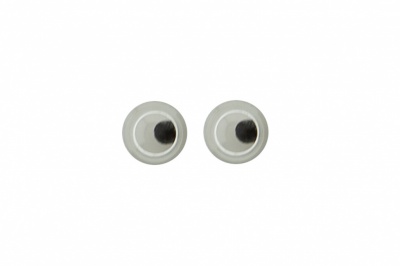 Глазки для игрушек, круглые, с бегающими зрачками, 3 мм/упак.100+/-5 шт, цв. -черно-белые - купить в Тобольске. Цена: 25.40 руб.