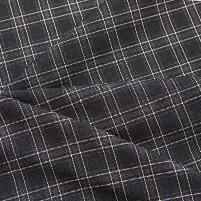 Ткань костюмная клетка 25052 2027, 198 гр/м2, шир.150см, цвет т.серый/сер/бел - купить в Тобольске. Цена 427.13 руб.