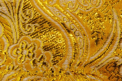 Ткань костюмная жаккард №12, 140 гр/м2, шир.150см, цвет жёлтый - купить в Тобольске. Цена 383.29 руб.
