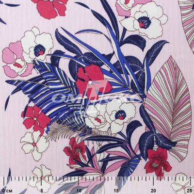 Плательная ткань "Фламенко" 18.1, 80 гр/м2, шир.150 см, принт растительный - купить в Тобольске. Цена 239.03 руб.
