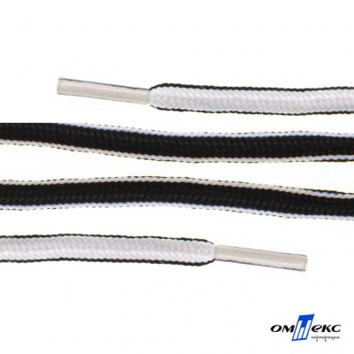 Шнурки #4-27, круглые 130 см, двухцветные (черно/белый) - купить в Тобольске. Цена: 47.04 руб.