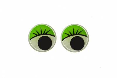 Глазки для игрушек, круглые, с бегающими зрачками, 10 мм/упак.50+/-2 шт, цв. -зеленый - купить в Тобольске. Цена: 71.20 руб.