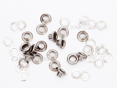 Люверсы металлические, блочка/кольцо, №3 (5 мм) упак.1000 шт- цв.никель - купить в Тобольске. Цена: 215.60 руб.