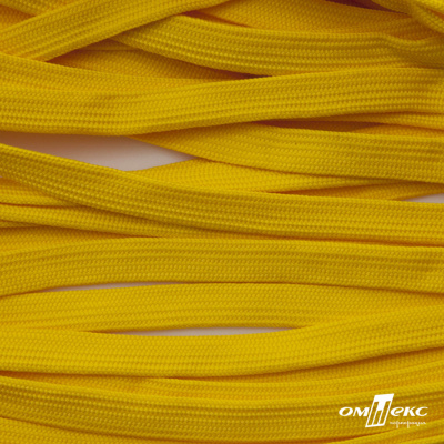 Шнур плетеный (плоский) d-12 мм, (уп.90+/-1м), 100% полиэстер, цв.269 - жёлтый - купить в Тобольске. Цена: 8.62 руб.