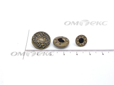 Кнопки металл 15 мм альфа антик с рис.№3  - купить в Тобольске. Цена: 2.90 руб.