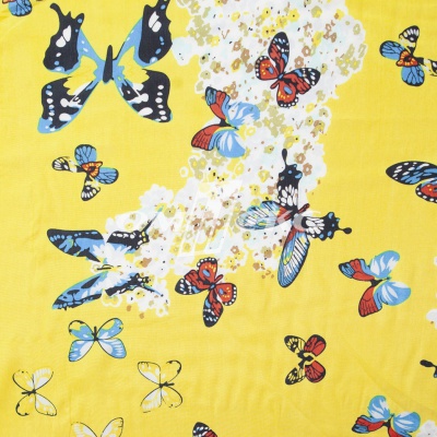 Плательная ткань "Софи" 7.2, 75 гр/м2, шир.150 см, принт бабочки - купить в Тобольске. Цена 243.96 руб.