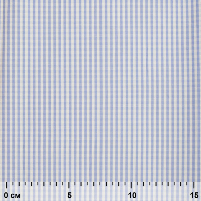 Ткань сорочечная Клетка Виши, 115 г/м2, 58% пэ,42% хл, шир.150 см, цв.2-голубой, (арт.111) - купить в Тобольске. Цена 306.69 руб.