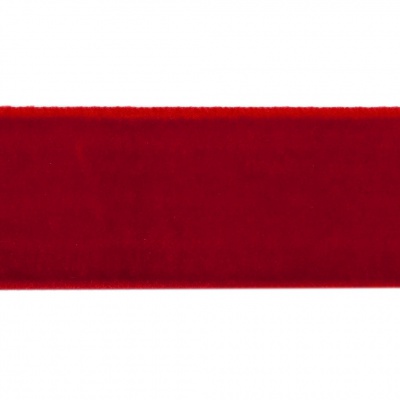 Лента бархатная нейлон, шир.25 мм, (упак. 45,7м), цв.45-красный - купить в Тобольске. Цена: 991.10 руб.