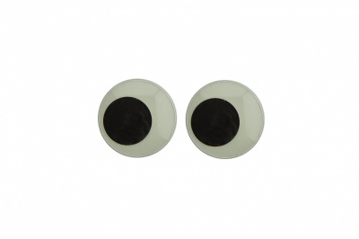 Глазки для игрушек, круглые, с бегающими зрачками, 10 мм/упак.50+/-2 шт, цв. -черно-белые - купить в Тобольске. Цена: 35.20 руб.