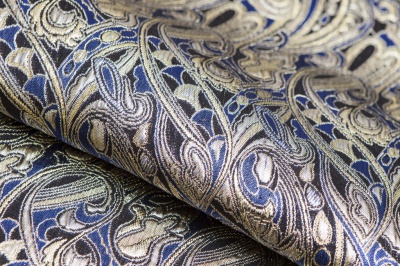 Ткань костюмная жаккард, 135 гр/м2, шир.150см, цвет синий№18 - купить в Тобольске. Цена 441.95 руб.