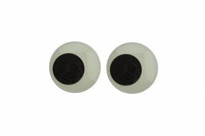 Глазки для игрушек, круглые, с бегающими зрачками, 18 мм/упак.20+/-2 шт, цв. -черно-белые - купить в Тобольске. Цена: 25.40 руб.