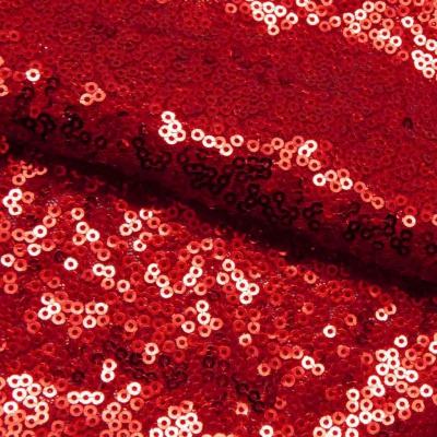 Сетка с пайетками №8, 188 гр/м2, шир.140см, цвет красный - купить в Тобольске. Цена 433.60 руб.