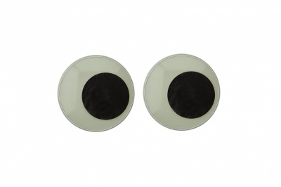 Глазки для игрушек, круглые, с бегающими зрачками, 24 мм/упак.50+/-2 шт, цв. -черно-белые - купить в Тобольске. Цена: 60.32 руб.