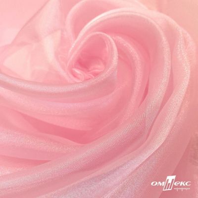 Ткань органза, 100% полиэстр, 28г/м2, шир. 150 см, цв. #47 розовая пудра - купить в Тобольске. Цена 86.24 руб.