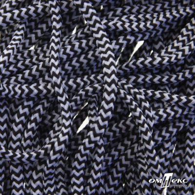 Шнурки #107-16, круглые 130 см, двухцветные цв.серый/чёрный - купить в Тобольске. Цена: 31.89 руб.