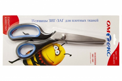 Ножницы арт.0330-6052 "ЗИГ-ЗАГ" 5 мм, для плотных тканей , 9"/ 229 мм - купить в Тобольске. Цена: 740.56 руб.
