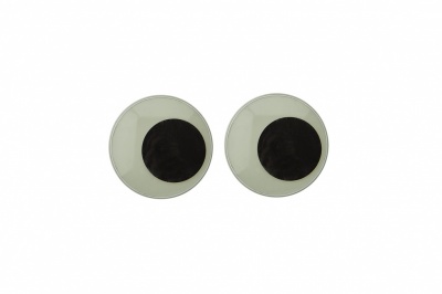 Глазки для игрушек, круглые, с бегающими зрачками, 15 мм/упак.50+/-2 шт, цв. -черно-белые - купить в Тобольске. Цена: 46.92 руб.