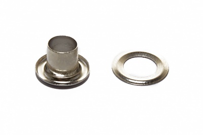 Люверсы металлические "ОмТекс", блочка/кольцо, (4 мм) - цв.никель - купить в Тобольске. Цена: 0.24 руб.