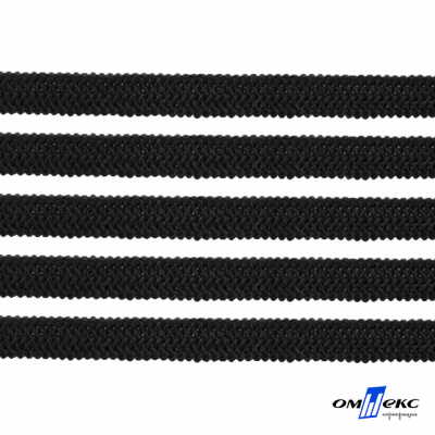 Лента эластичная вязанная (резинка) 4 мм (200+/-1 м) 400 гр/м2 черная бобина "ОМТЕКС" - купить в Тобольске. Цена: 1.78 руб.