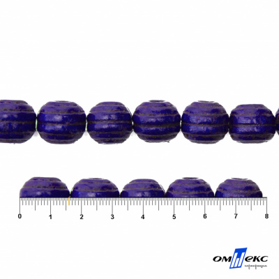 0309-Бусины деревянные "ОмТекс", 16 мм, упак.50+/-3шт, цв.018-фиолет - купить в Тобольске. Цена: 62.22 руб.