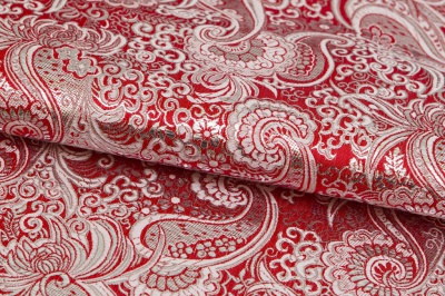Ткань костюмная жаккард, 135 гр/м2, шир.150см, цвет красный№3 - купить в Тобольске. Цена 441.94 руб.
