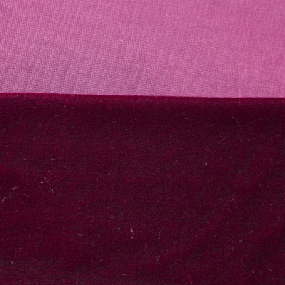 Бархат стрейч №2, 240 гр/м2, шир.160 см, (2,6 м/кг), цвет бордо - купить в Тобольске. Цена 740.88 руб.