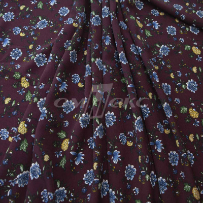 Плательная ткань "Фламенко" 4.1, 80 гр/м2, шир.150 см, принт растительный - купить в Тобольске. Цена 259.21 руб.