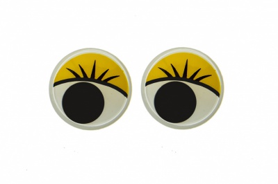 Глазки для игрушек, круглые, с бегающими зрачками, 15 мм/упак.50+/-2 шт, цв. -желтый - купить в Тобольске. Цена: 113.01 руб.