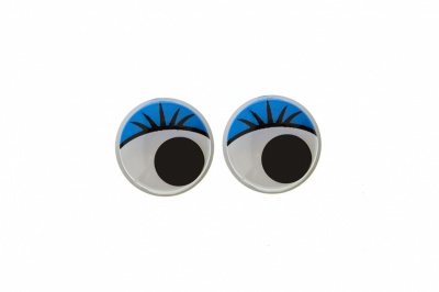 Глазки для игрушек, круглые, с бегающими зрачками, 8 мм/упак.50+/-2 шт, цв. -синий - купить в Тобольске. Цена: 59.66 руб.