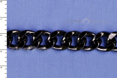 Цепь металл декоративная №9 (13,5*16,5) черная (10+/-1 м)  - купить в Тобольске. Цена: 808.92 руб.