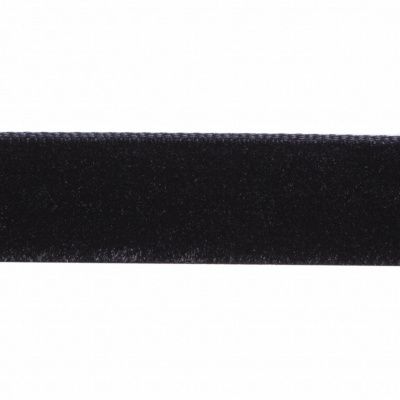 Лента бархатная нейлон, шир.12 мм, (упак. 45,7м), цв.03-черный - купить в Тобольске. Цена: 448.27 руб.