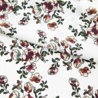 Плательная ткань "Фламенко" 23.1, 80 гр/м2, шир.150 см, принт растительный - купить в Тобольске. Цена 264.56 руб.