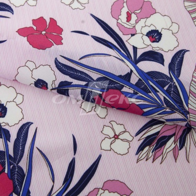 Плательная ткань "Фламенко" 18.1, 80 гр/м2, шир.150 см, принт растительный - купить в Тобольске. Цена 239.03 руб.