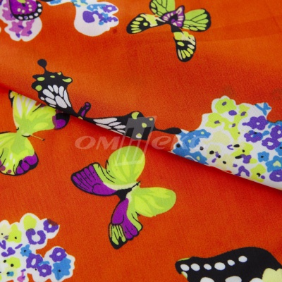 Плательная ткань "Софи" 7.1, 75 гр/м2, шир.150 см, принт бабочки - купить в Тобольске. Цена 241.49 руб.