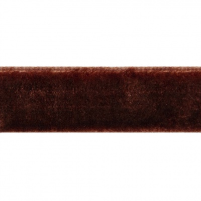 Лента бархатная нейлон, шир.12 мм, (упак. 45,7м), цв.120-шоколад - купить в Тобольске. Цена: 396 руб.